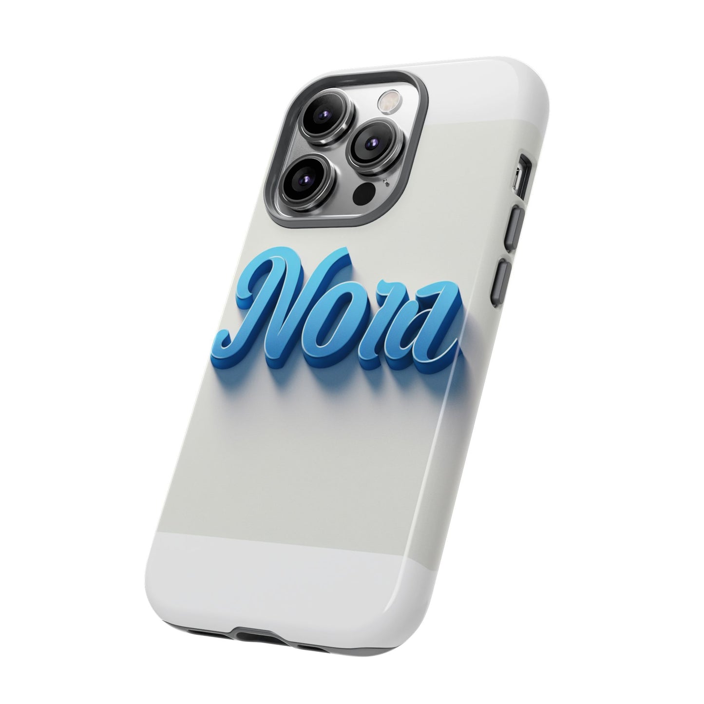 vibrant 3d text phone case in blue with retro design – stylish protection for smartphones, compatible with iphone 13, 14, 15 & 16 – all models including pro, pro max & plus