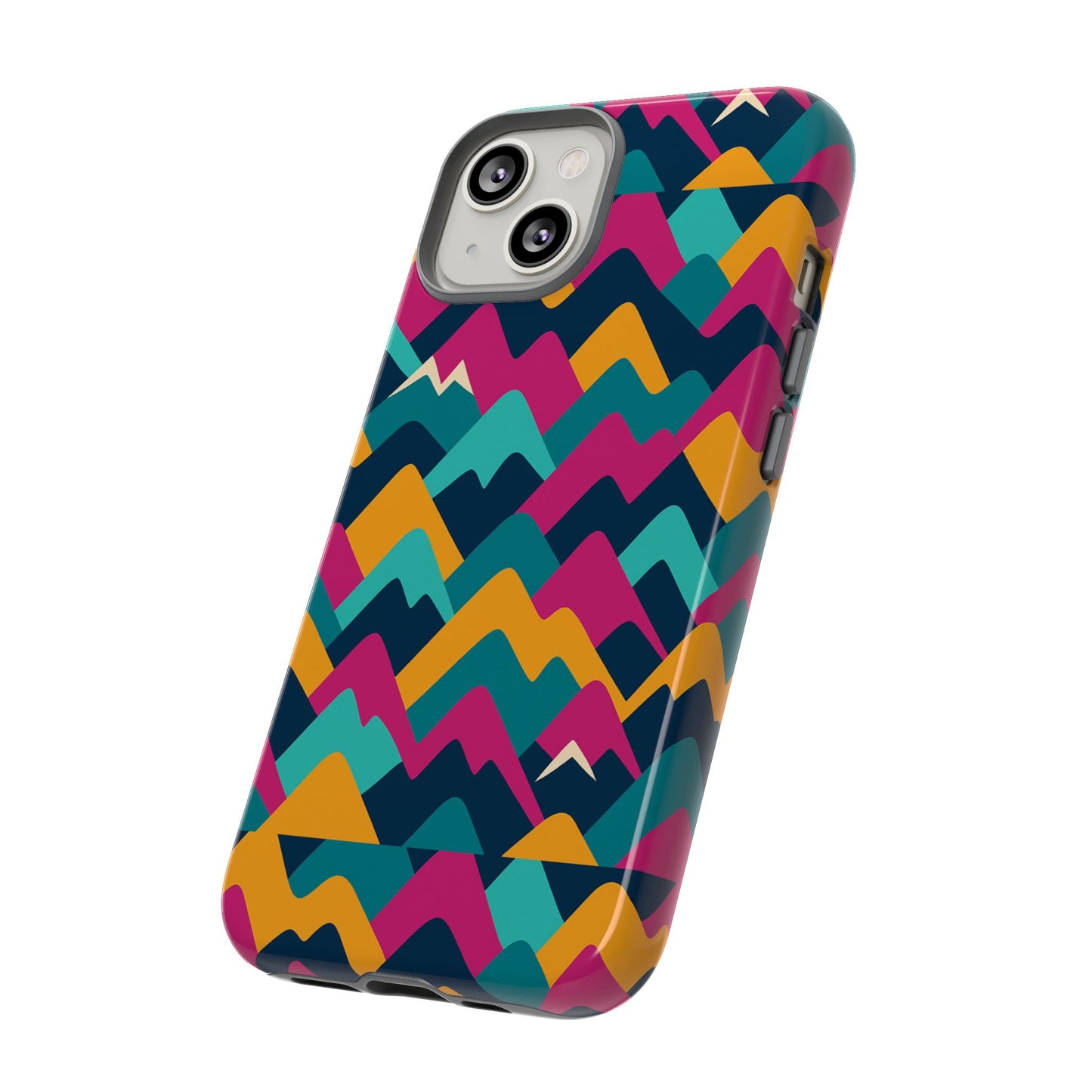 vibrant 3d geometric protective phone case for unisex, stylish smartphone accessory with playful design, compatible with iphone 13, 14, 15 & 16 – all models including pro, pro max & plus