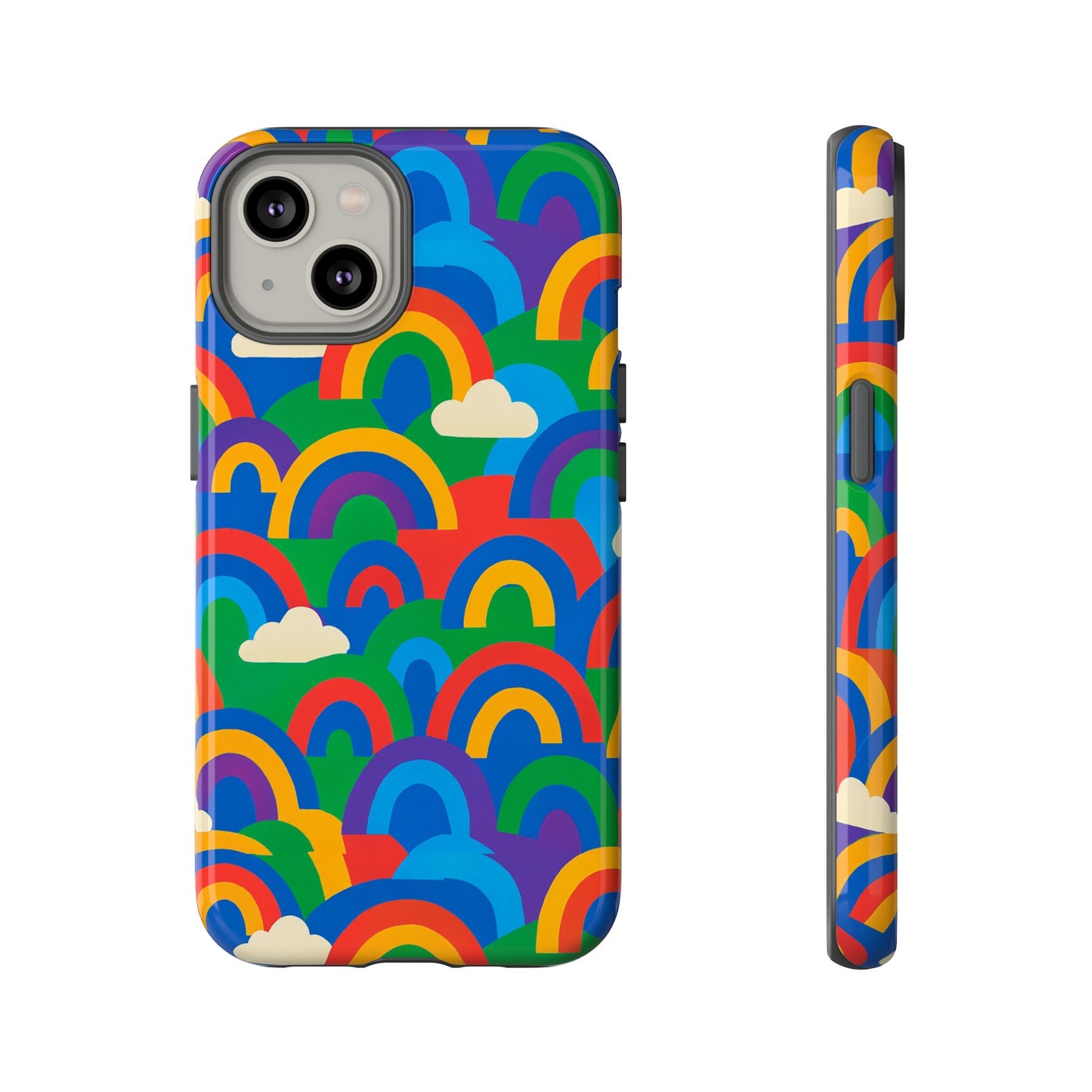 multicolour 3d rainbow phone case for trendy men and women unique playful design stylish protection compatible with iphone 13, 14, 15 & 16 – all models including pro, pro max & plus