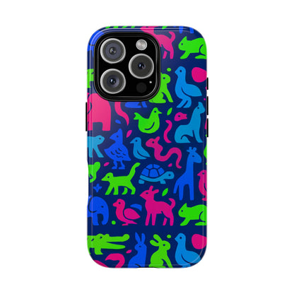 Vibrant Animal Print Phone Case with 3D Design for Stylish Protection Compatible with iPhone 13, 14, 15 & 16 – all models including Pro, Pro Max & Plus