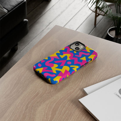 Vibrant Y2K Geometric Protective Phone Case with 3D Wrap Design for Unique Style Compatible with iPhone 13, 14, 15 & 16 – all models including Pro, Pro Max & Plus