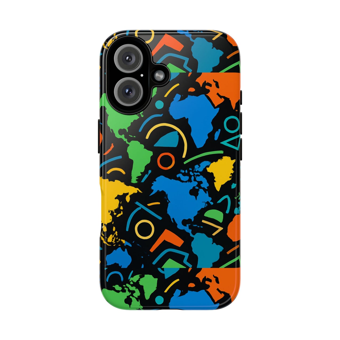 multicolour 3d geometric phone case for stylish protection and individuality compatible with iphone 13, 14, 15 & 16 – all models including pro, pro max & plus