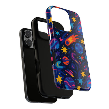 Vibrant 3D Space Design Protective Phone Case for Stylish Protection and Self-Expression Compatible with iPhone 13, 14, 15 & 16 – all models including Pro, Pro Max & Plus