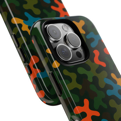 Multicolour Camouflage 3D Wrap Protective Phone Case Stylish Design for Men and Women Stylish Protection Compatible with iPhone 13, 14, 15 & 16 – all models including Pro, Pro Max & Plus