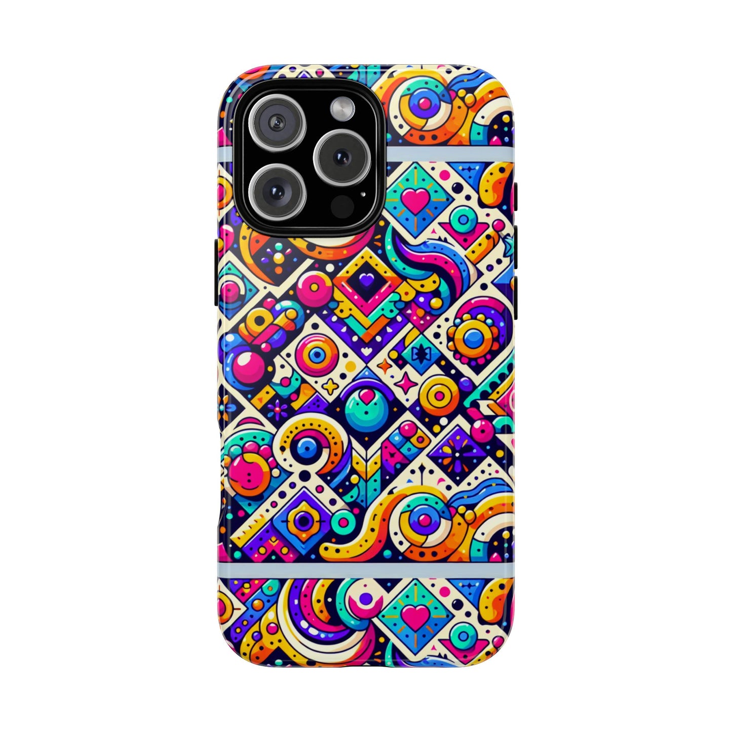 pattern image 6 vibrant 3d wrap phone case for anime and comic fans - colourful abstract design compatible with iphone 13, 14, 15 & 16 – all models including pro, pro max & plus