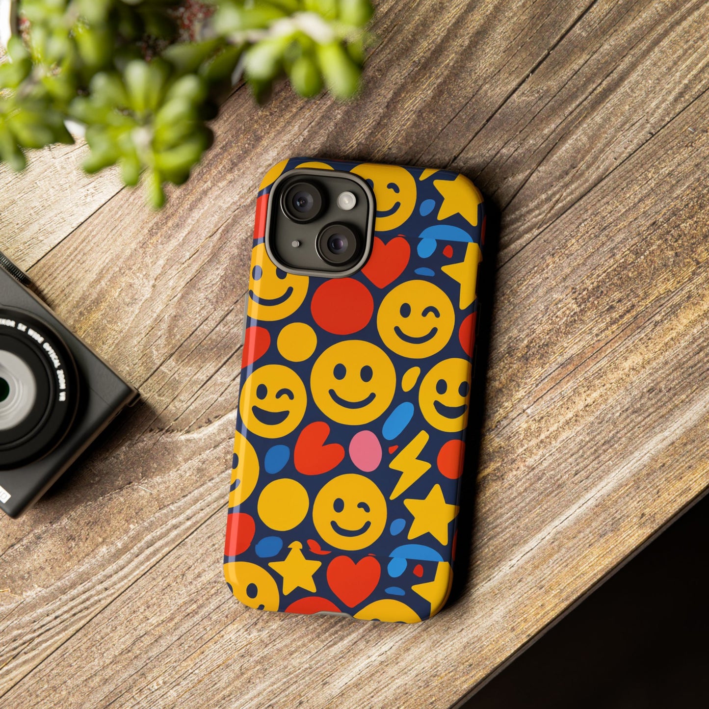 multicolour 3d emoji phone case for stylish protection – fun and playful design for kids and young adults compatible with iphone 13, 14, 15 & 16 – all models including pro, pro max & plus