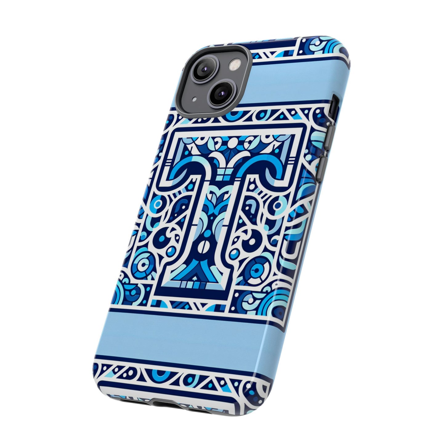 blue alphabet t phone case with 3d wrap shock absorption and uv protection for kids and teens