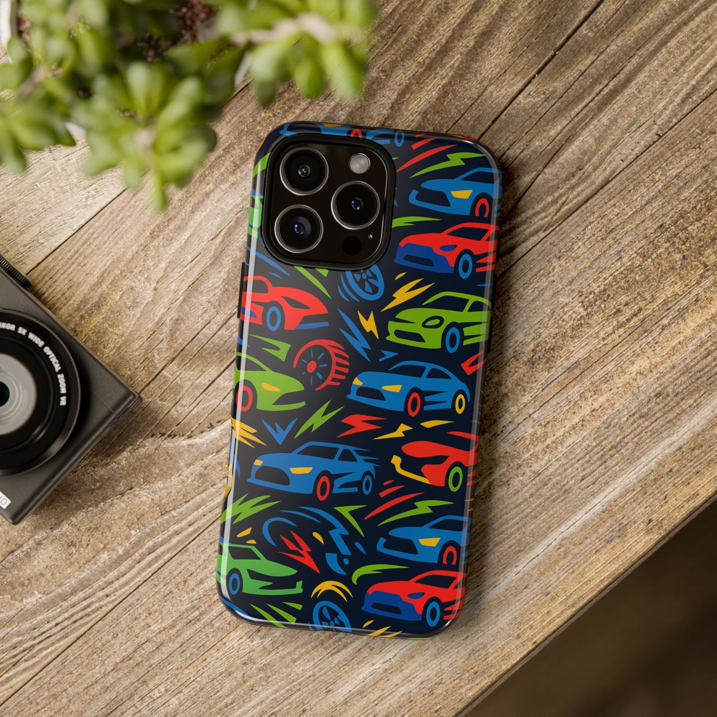 vibrant 3d car design protective phone case – fun retro style for kids and adults – stylish protection – compatible with iphone 13, 14, 15 & 16 – all models including pro, pro max & plus