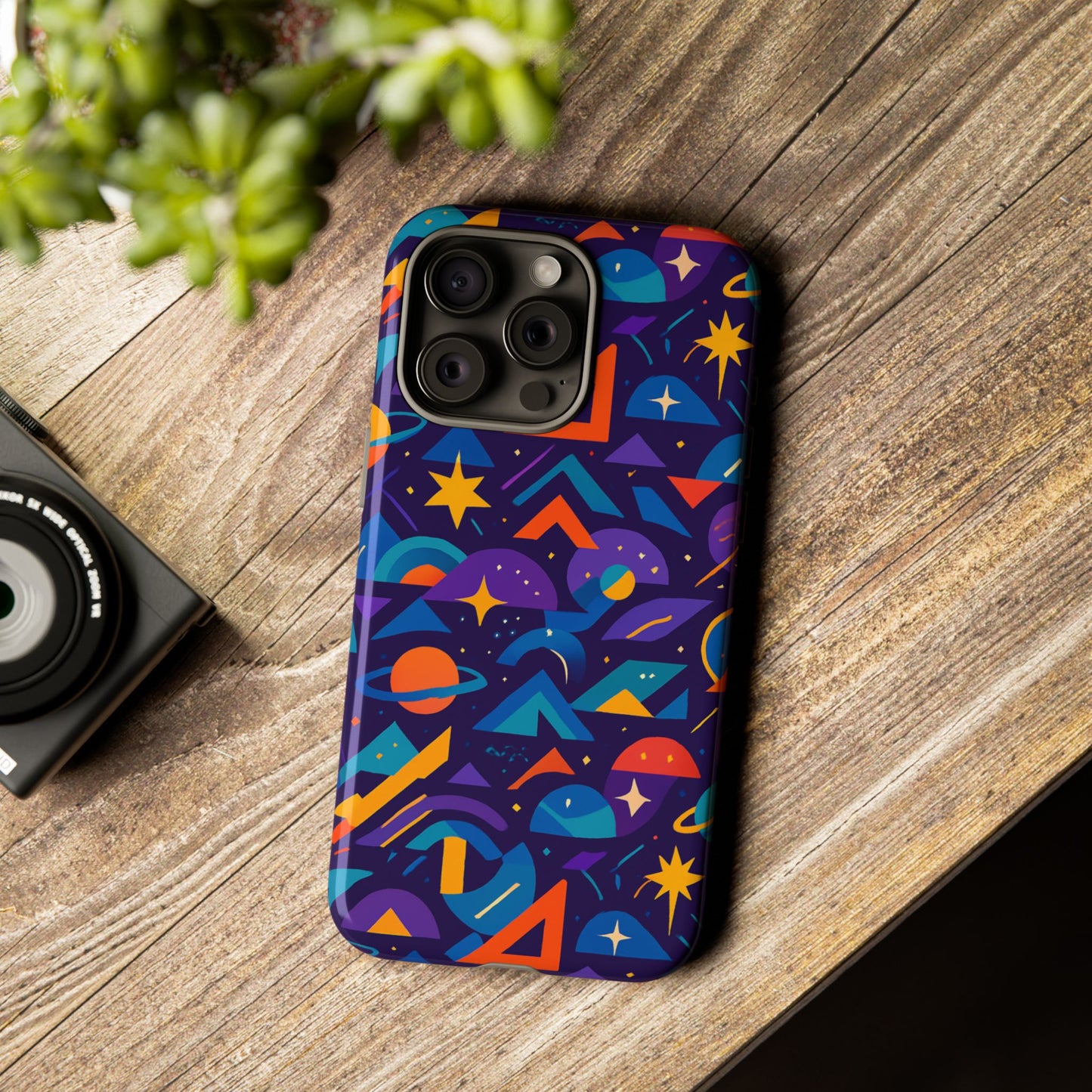 vibrant geometric 3d wrap protective phone case for unique accessories lovers compatible with iphone 13, 14, 15 & 16 – all models including pro, pro max & plus