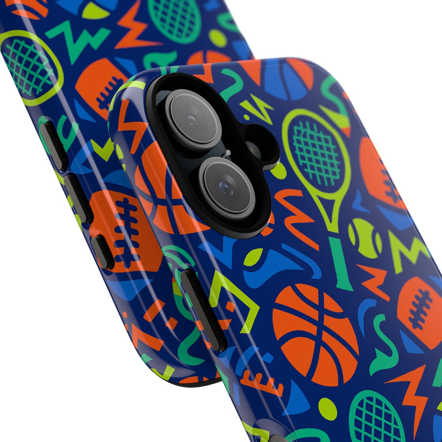 vibrant 3d sports pattern protective phone case for unisex – colourful accessory for stylish protection compatible with iphone 13, 14, 15 & 16 – all models including pro, pro max & plus
