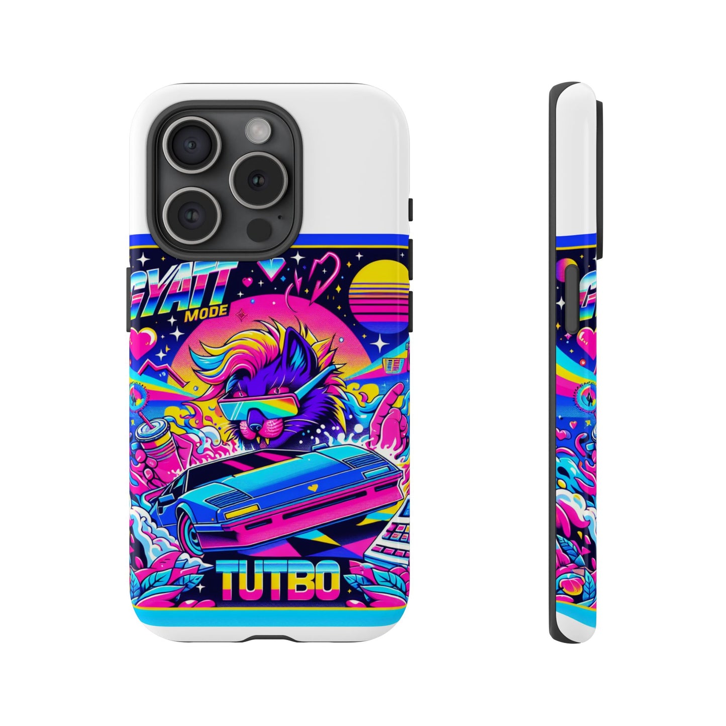 gyatt mode turbo 3d wrap protective phone case for anime fans, durable tpu silicone, uv protected, shock absorption, glossy or matte finish, unique gift idea