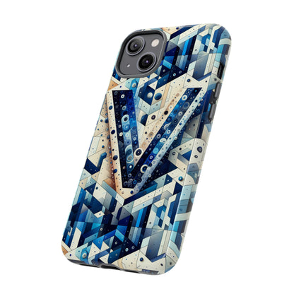 Blue Alphabet V Phone Case for Samsung and iPhone Shockproof Protective Cover with 3D Wrap Design and UV Resistance
