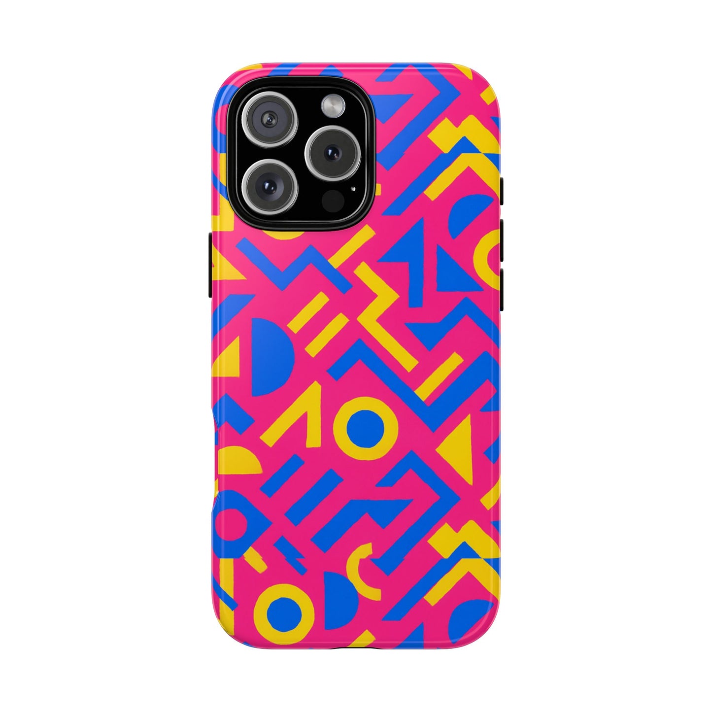 vibrant geometric 3d wrap protective phone case with multicolour design for unique style compatible with iphone 13, 14, 15 & 16 – all models including pro, pro max & plus