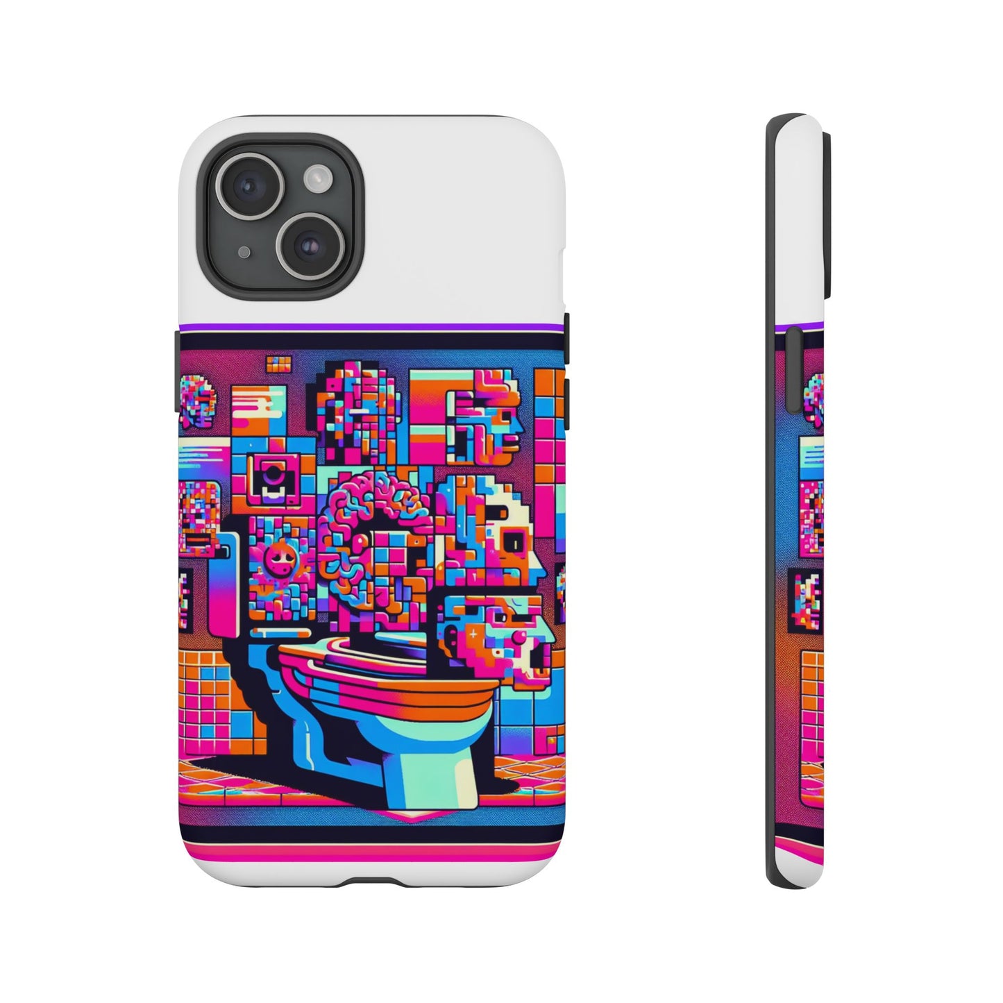toilet head big brain 3d wrap protective phone case for anime lovers, durable tpu silicone, uv protected, stylish gift for birthdays and holidays