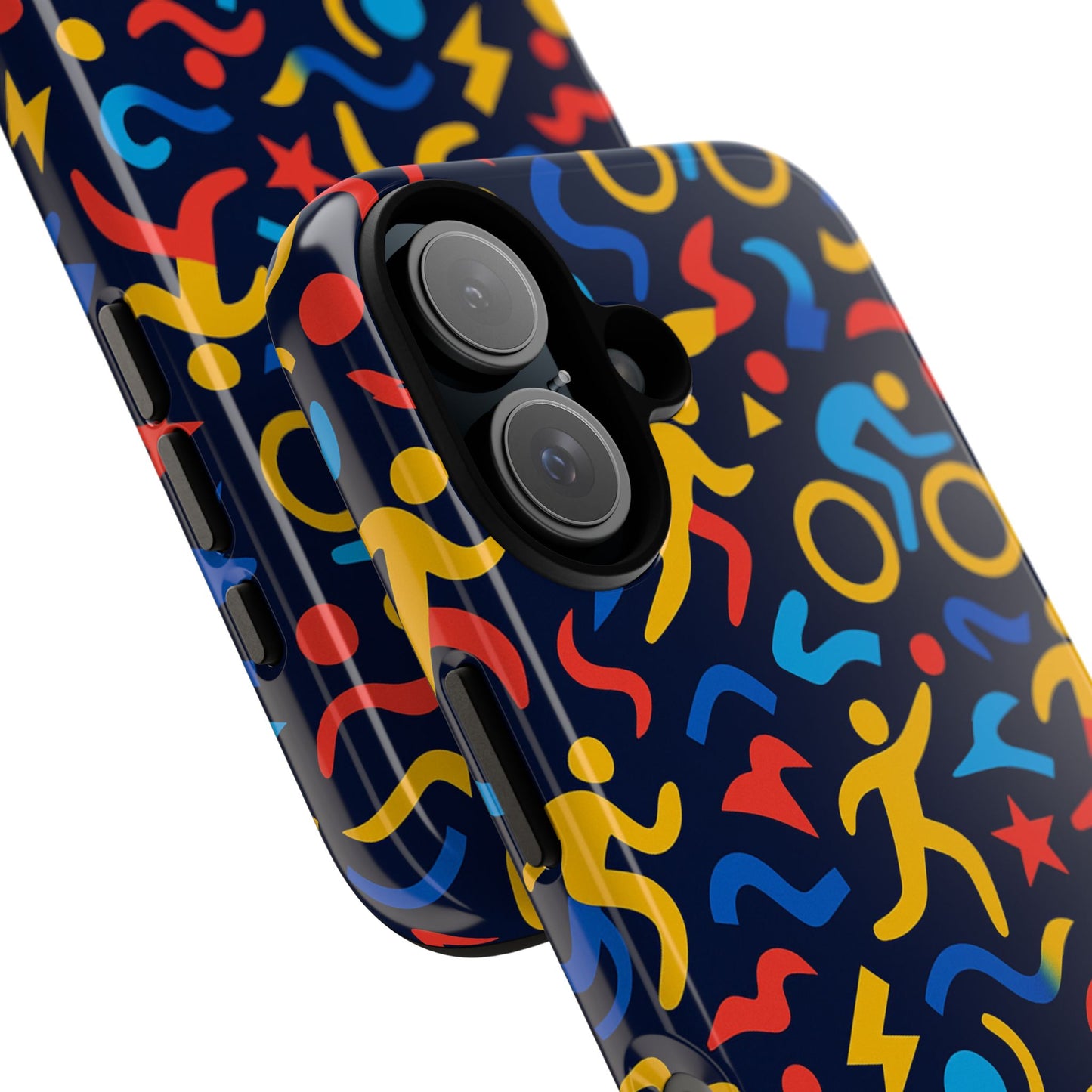 vibrant abstract 3d wrap protective phone case in multicolour design for unisex fashion accessory compatible with iphone 13, 14, 15 & 16 – all models including pro, pro max & plus