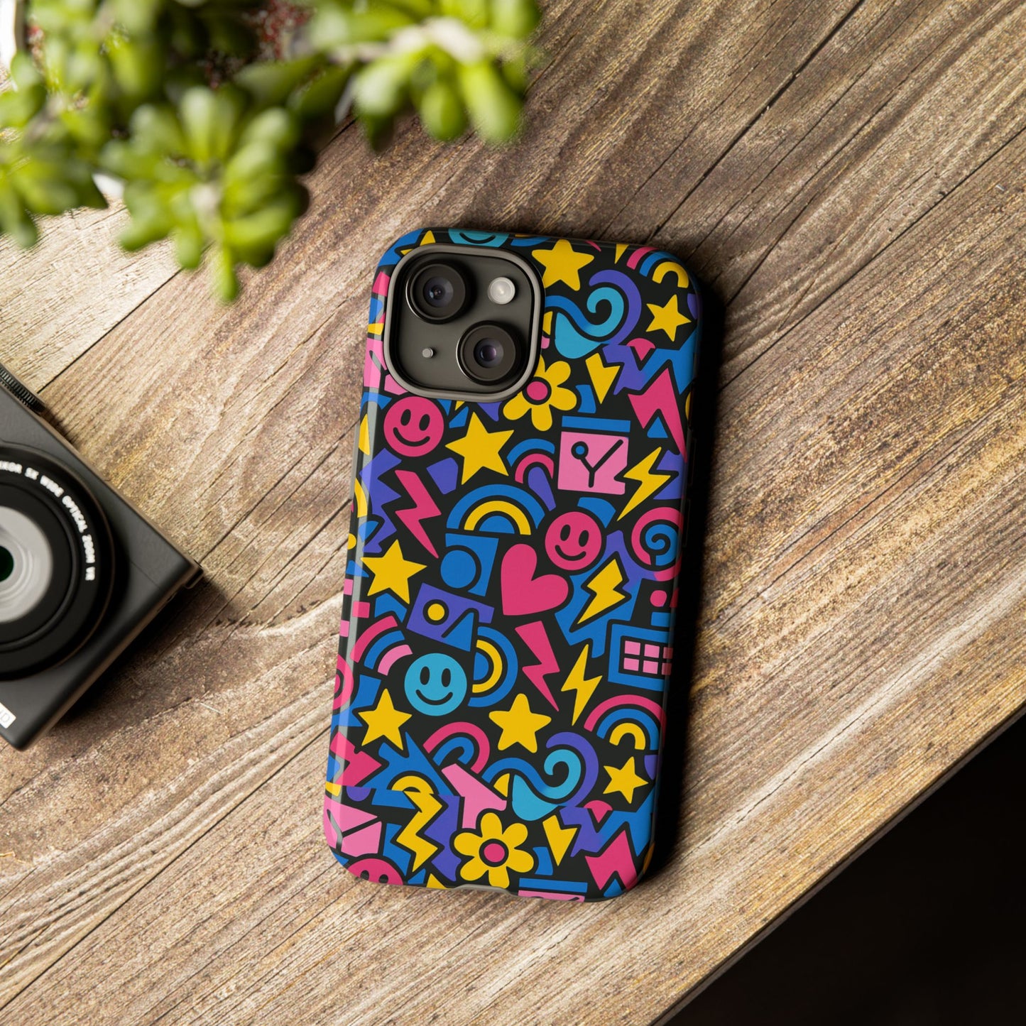 vibrant multicolour cartoon protective phone case – playful 3d design for stylish protection – compatible with iphone 13, 14, 15 & 16 – all models including pro, pro max & plus
