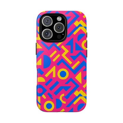 Vibrant Geometric 3D Wrap Protective Phone Case with Multicolour Design for Unique Style Compatible with iPhone 13, 14, 15 & 16 – all models including Pro, Pro Max & Plus