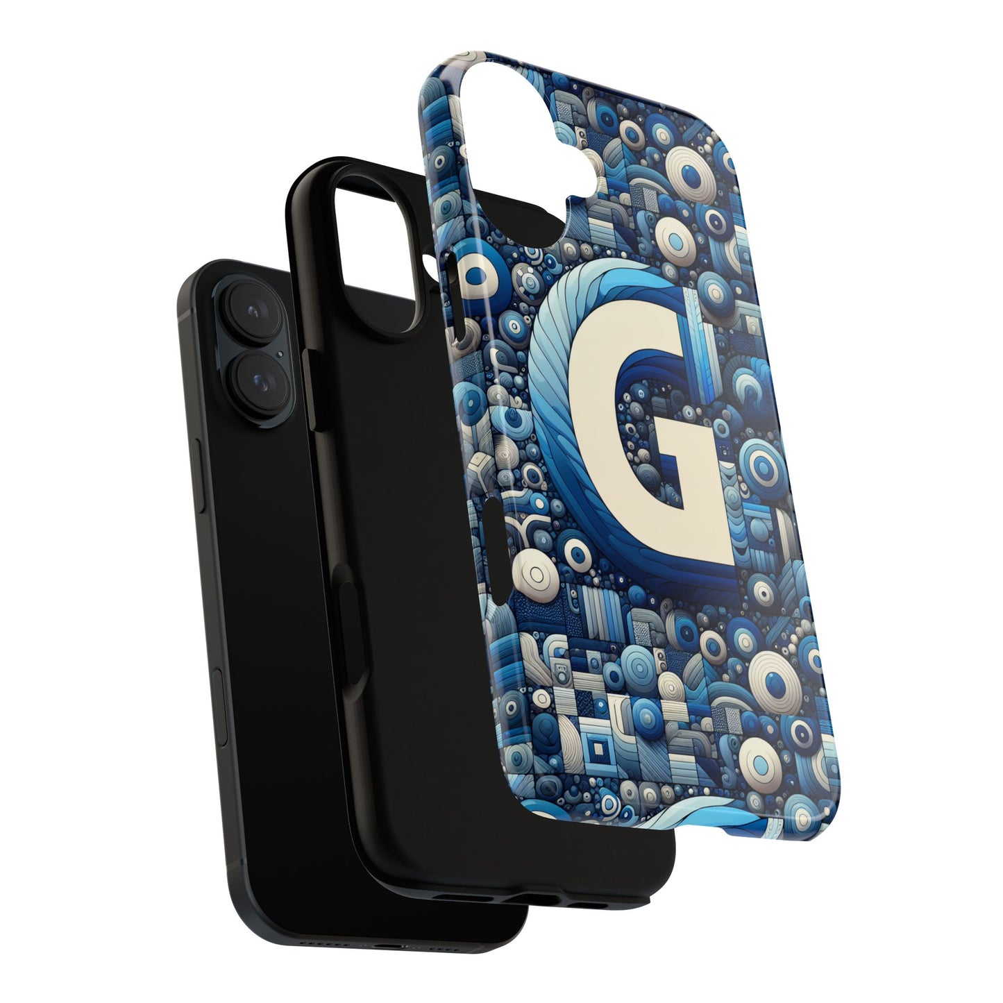 blue alphabet g phone case for iphone and android shockproof protective cover with 3d wrap design and uv protection