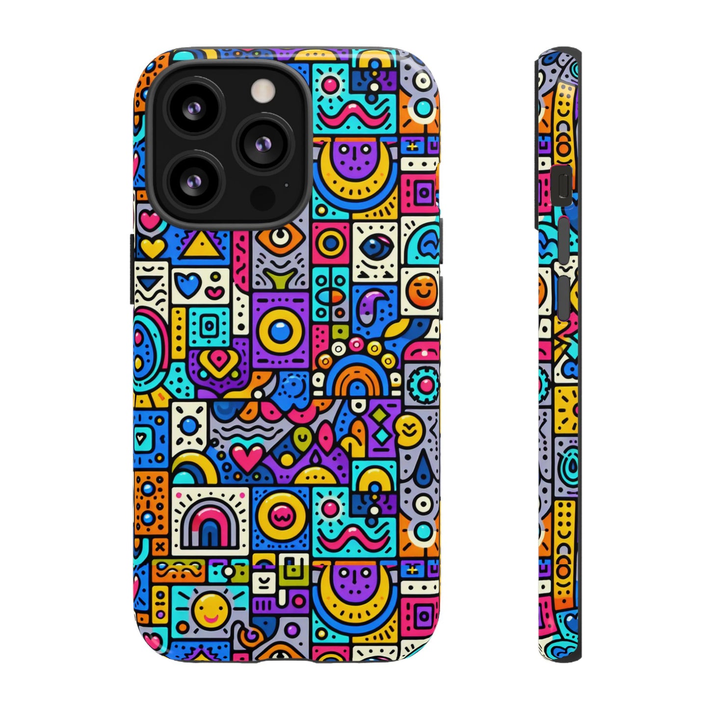 pattern image 8 vibrant anime comic style phone case for smartphones compatible with iphone 13, 14, 15 & 16 – all models including pro, pro max & plus