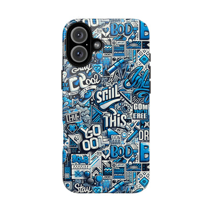 Blue Pattern Image 14 Phone Case with 3D Wrap Design for Men and Women Compatible with Smartphones Shockproof and UV Protective Printed Cover