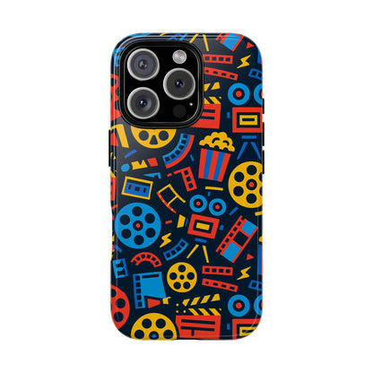 Vibrant 3D Film Reel Protective Phone Case for Unique Style and Robust Protection Compatible with iPhone 13, 14, 15 & 16 – all models including Pro, Pro Max & Plus