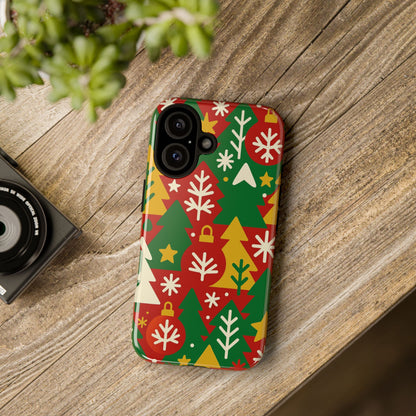 Multicolour Christmas Tree 3D Wrap Phone Case - Fun Festive Holiday Design for Unique Accessories Compatible with iPhone 13, 14, 15 & 16 - all models including Pro, Pro Max & Plus