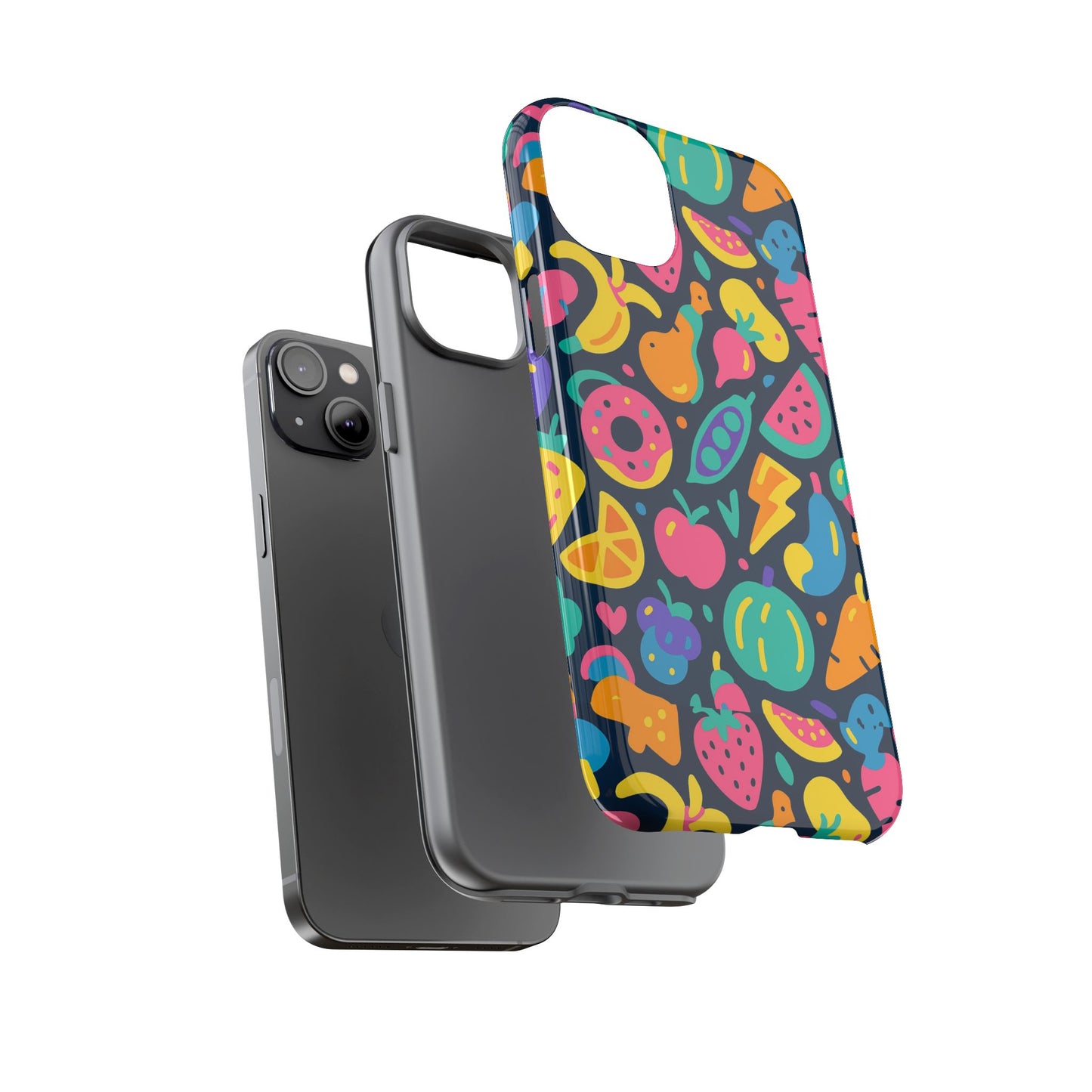vibrant 3d fruit pattern protective phone case colourful accessory for stylish individuals compatible with iphone 13, 14, 15 & 16 – all models including pro, pro max & plus