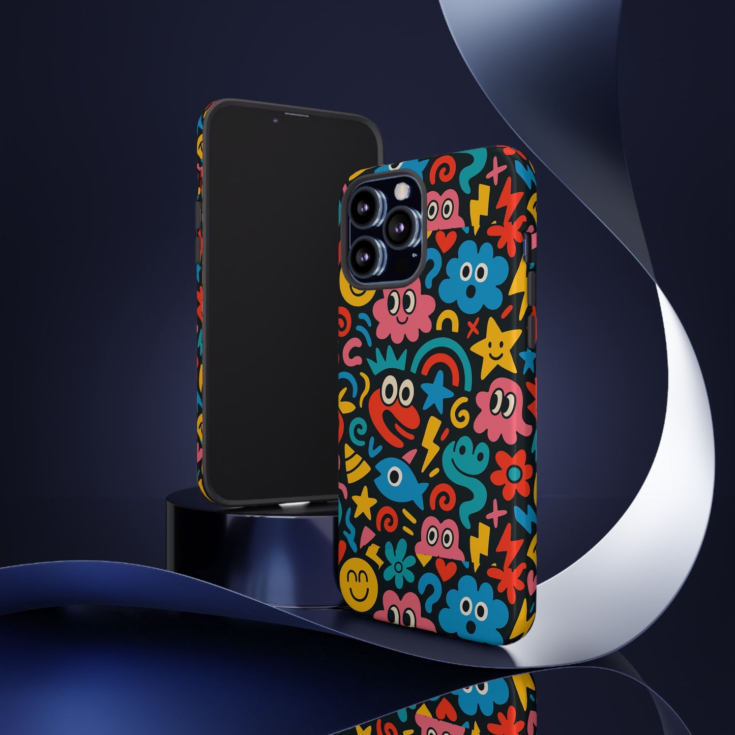 vibrant cartoon protective phone case with 3d wrap design for creative expression – compatible with iphone 13, 14, 15 & 16 – all models including pro, pro max & plus
