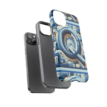 Blue Alphabet Q Phone Case for Android and iPhone Durable Shockproof Protective Cover with 3D Wrap Design