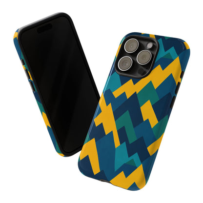 Vibrant Geometric Mountain Design Protective Phone Case for Unique Style and Durable Protection Compatible with iPhone 13, 14, 15 & 16 – all models including Pro, Pro Max & Plus