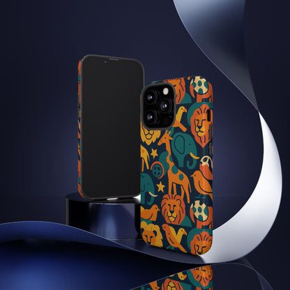 Vibrant Animal Print Protective Phone Case in Multicolour – Playful Design for Stylish Protection – Compatible with iPhone 13, 14, 15 & 16 – All Models Including Pro, Pro Max & Plus