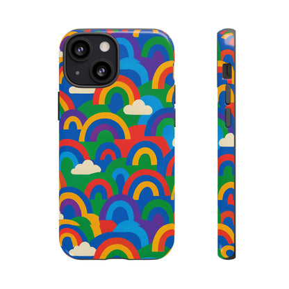 Multicolour 3D Rainbow Phone Case for Trendy Men and Women Unique Playful Design Stylish Protection Compatible with iPhone 13, 14, 15 & 16 – all models including Pro, Pro Max & Plus