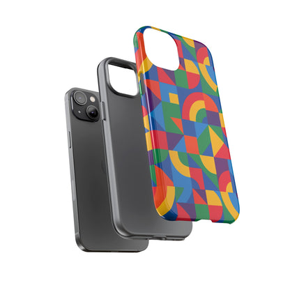Vibrant 3D Geometric Phone Case with Bold Design Stylish Protection Accessory Compatible with iPhone 13, 14, 15 & 16 – all models including Pro, Pro Max & Plus