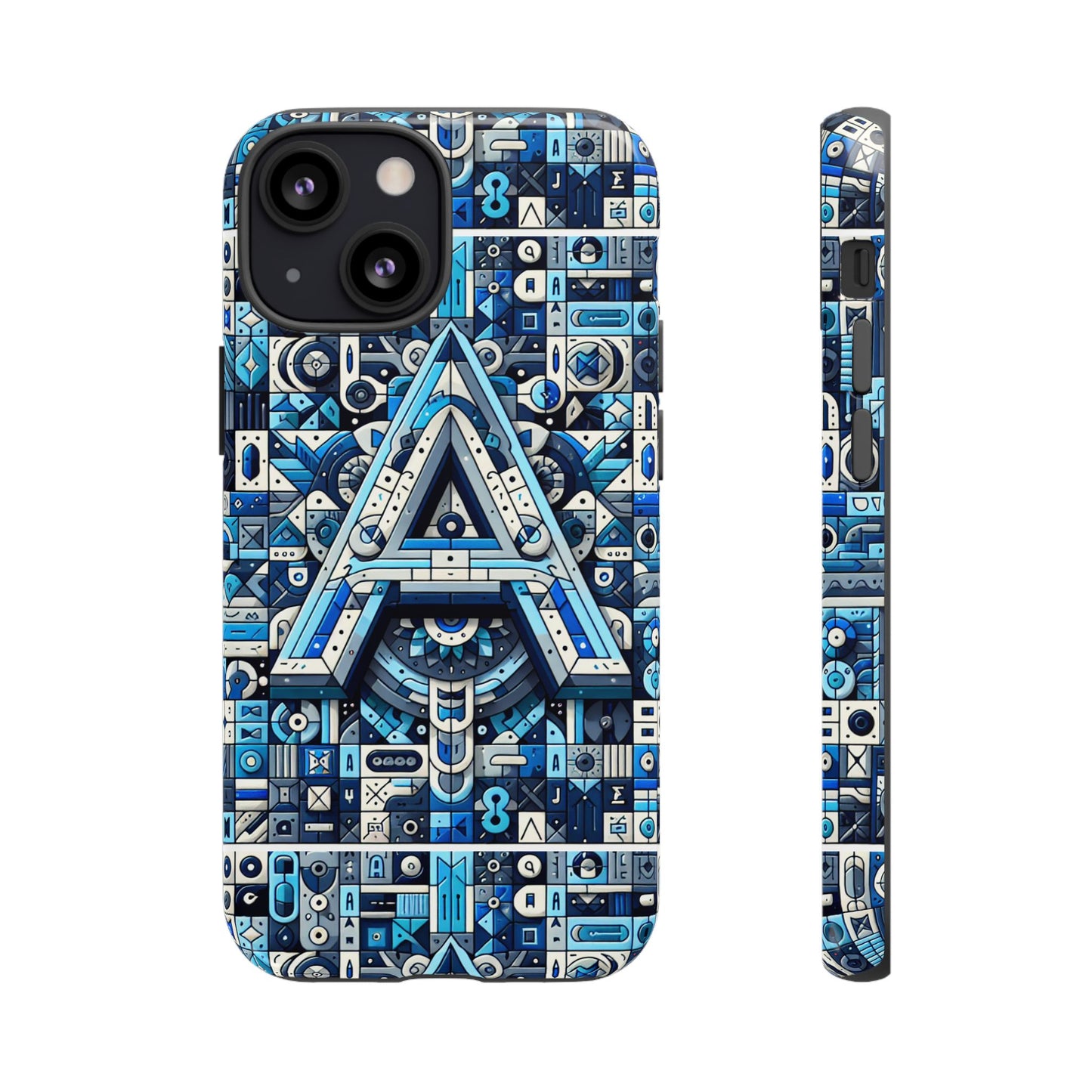 blue alphabet letter a phone case for iphone and samsung galaxy durable shockproof cover with 3d wrap design kids and teenagers gift