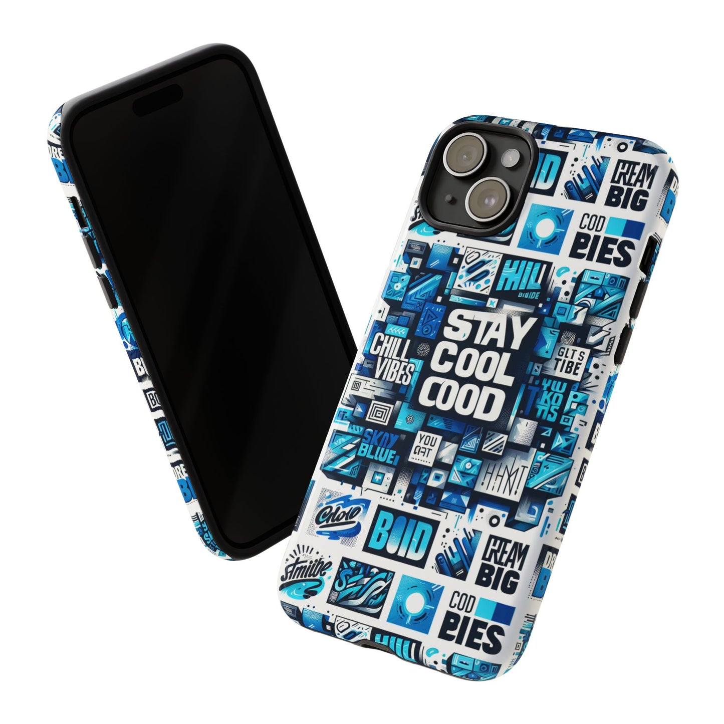 vibrant 3d wrap protective phone case with unique blue graphic design for trendy individuals – stylish protection compatible with iphone 13, 14, 15 & 16 – all models including pro, pro max & plus