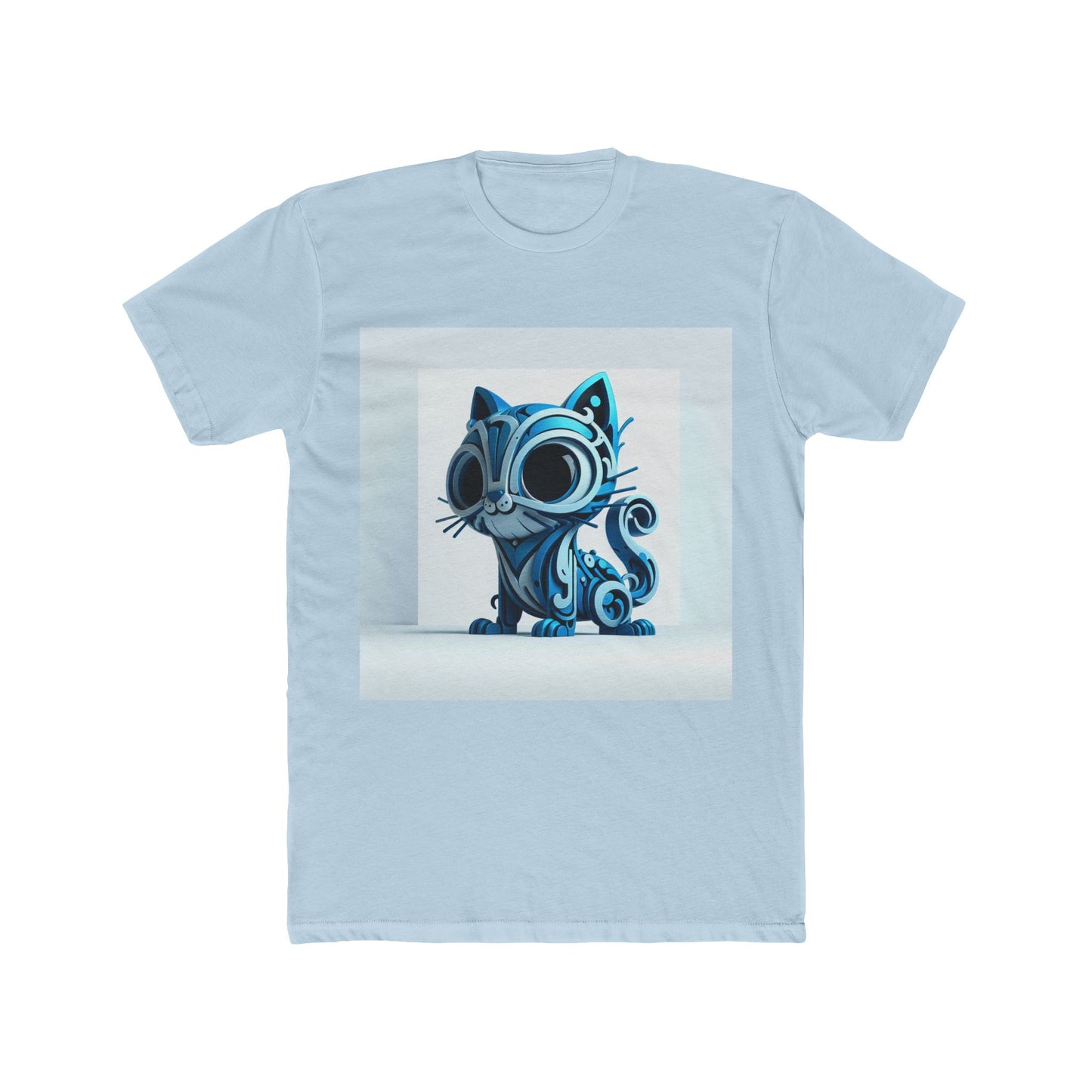 unisex t-shirt with animal graphic - soft blue cotton casual tee for men & women, stylish gift for animal lovers