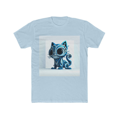 Unisex T-Shirt with Animal Graphic - Soft Blue Cotton Casual Tee for Men & Women, Stylish Gift for Animal Lovers