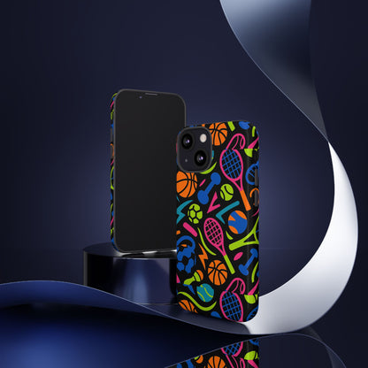 Vibrant 3D Sport-Themed Protective Phone Case in Multicolour Design for Active Lifestyle Compatible with iPhone 13, 14, 15 & 16 – All Models Including Pro, Pro Max & Plus