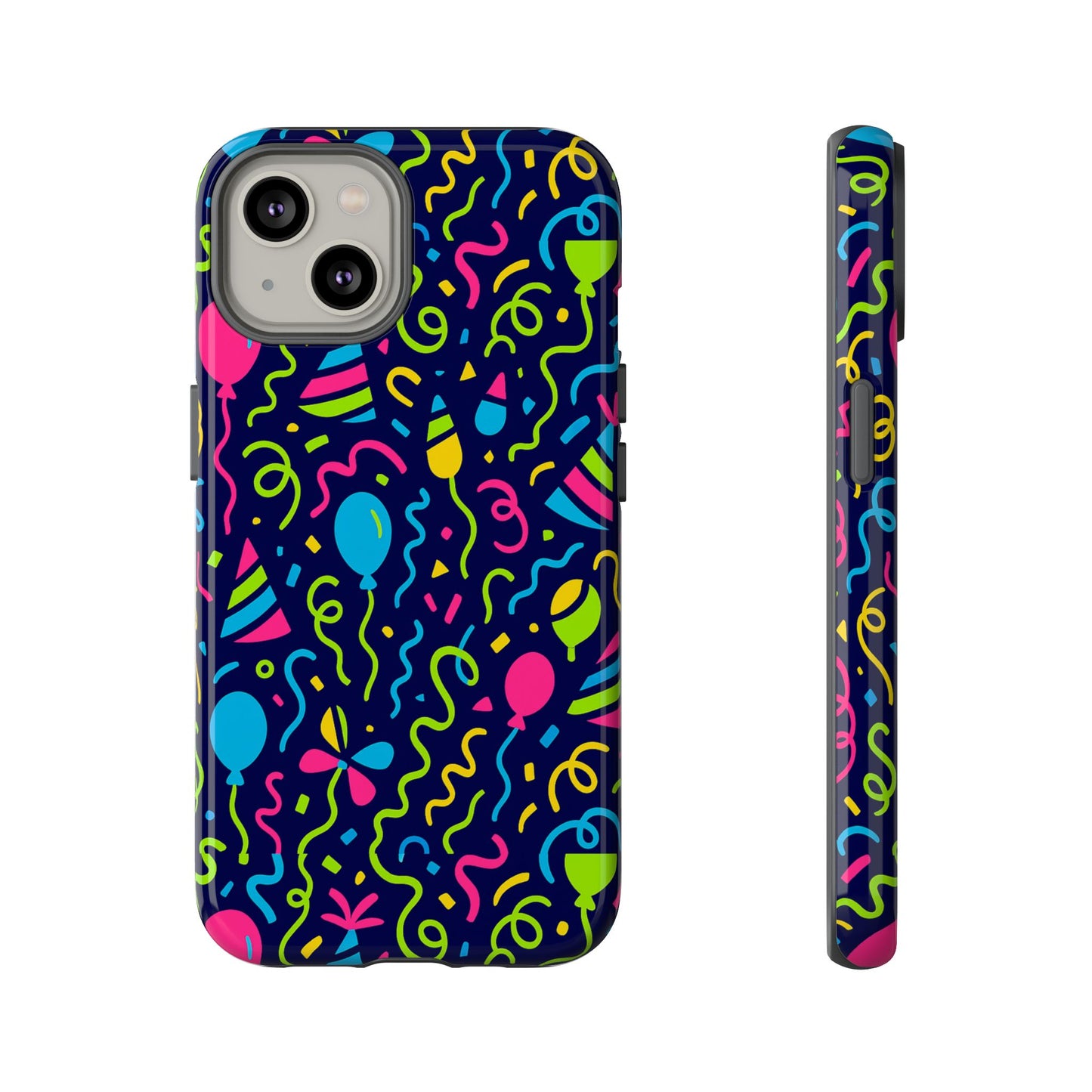 vibrant 3d wrap protective phone case with multicolour party design for playful smartphone accessories compatible with iphone 13, 14, 15 & 16 – all models including pro, pro max & plus