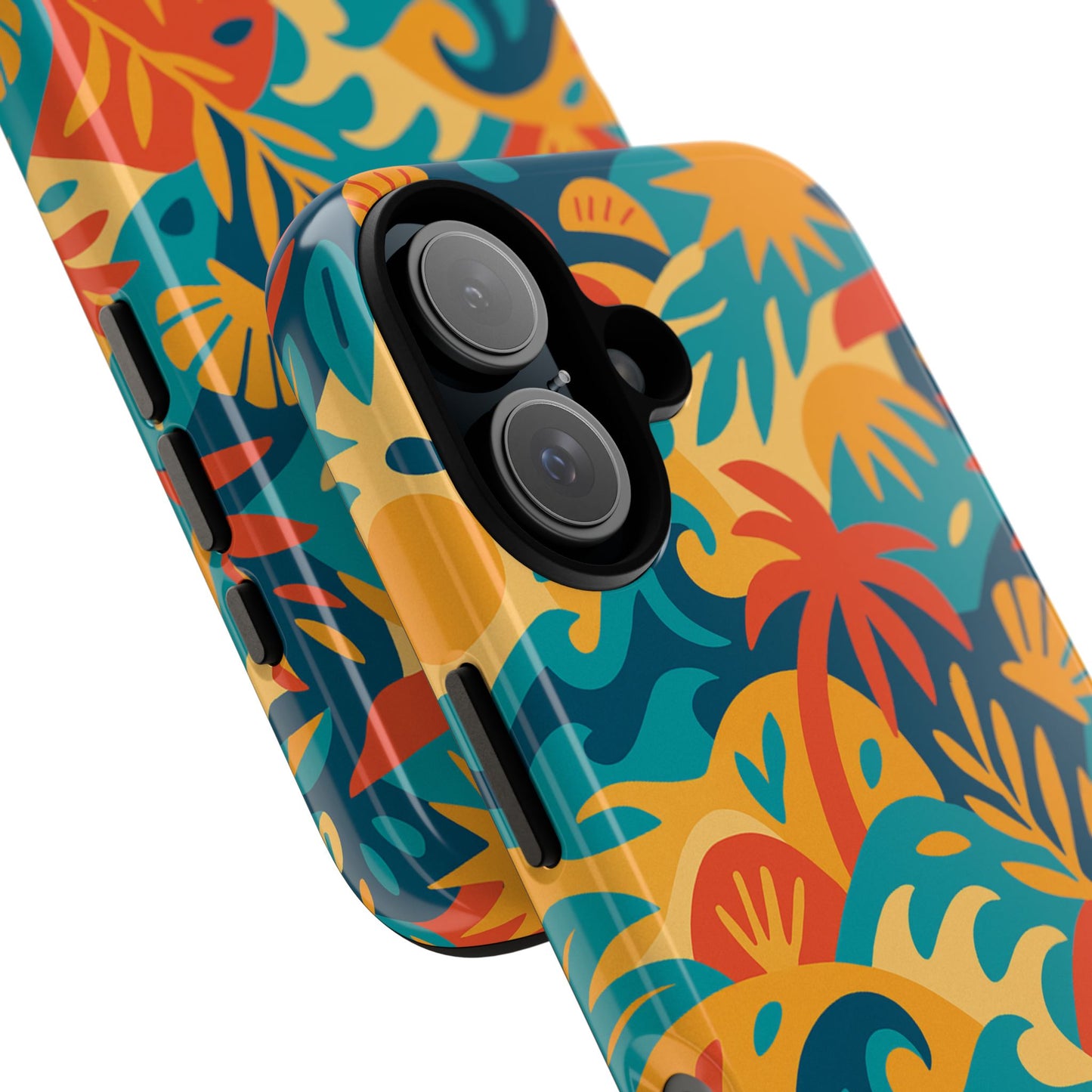 vibrant tropical phone case for stylish protection with 3d wrap design – unisex fashion accessory compatible with iphone 13, 14, 15 & 16 – all models including pro, pro max & plus