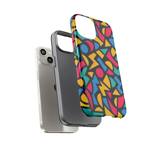 Vibrant Retro Aesthetic Phone Case – Stylish Protection in Multicolour Design – Compatible with iPhone 13, 14, 15 & 16 – All Models Including Pro, Pro Max & Plus