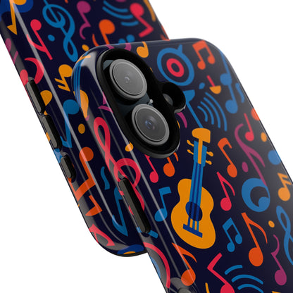 Vibrant 3D Music Design Protective Phone Case for Music Lovers Stylish Accessory Compatible with iPhone 13, 14, 15 & 16 – all models including Pro, Pro Max & Plus