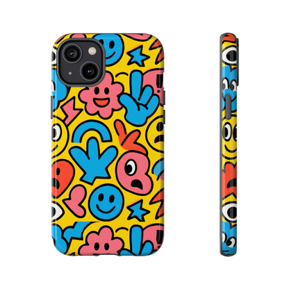 Vibrant Emoji Phone Case with Fun 3D Multicolour Design, Playful Protective Cover for Kids and Teens, Compatible with iPhone 13, 14, 15 & 16 – all models including Pro, Pro Max & Plus