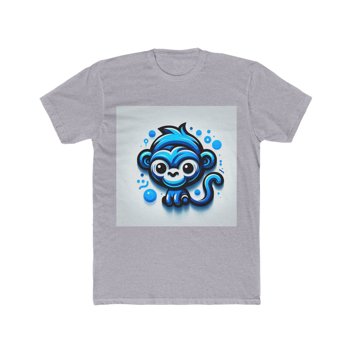 stylish unisex t-shirt - blue animal print, comfortable casual tee for men and women, trendy all-gender shirt
