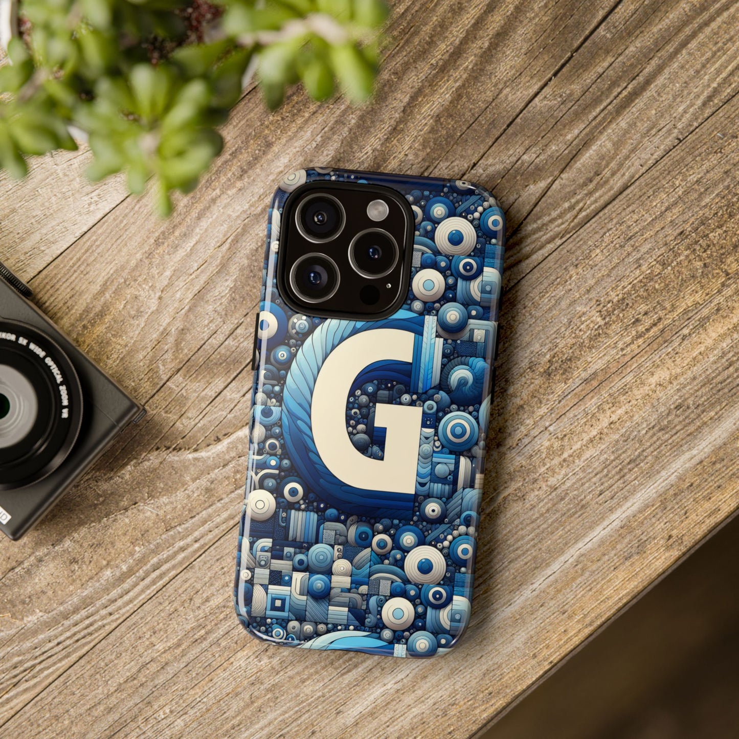 blue alphabet g phone case for iphone and android shockproof protective cover with 3d wrap design and uv protection