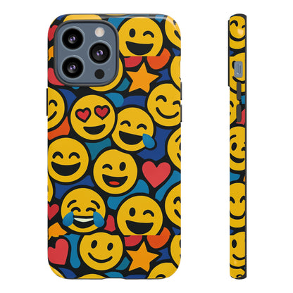 Multicolour Emoji Protective Phone Case with 3D Wrap Design Fun Accessory for Unisex Compatible with iPhone 13, 14, 15 & 16 – all models including Pro, Pro Max & Plus