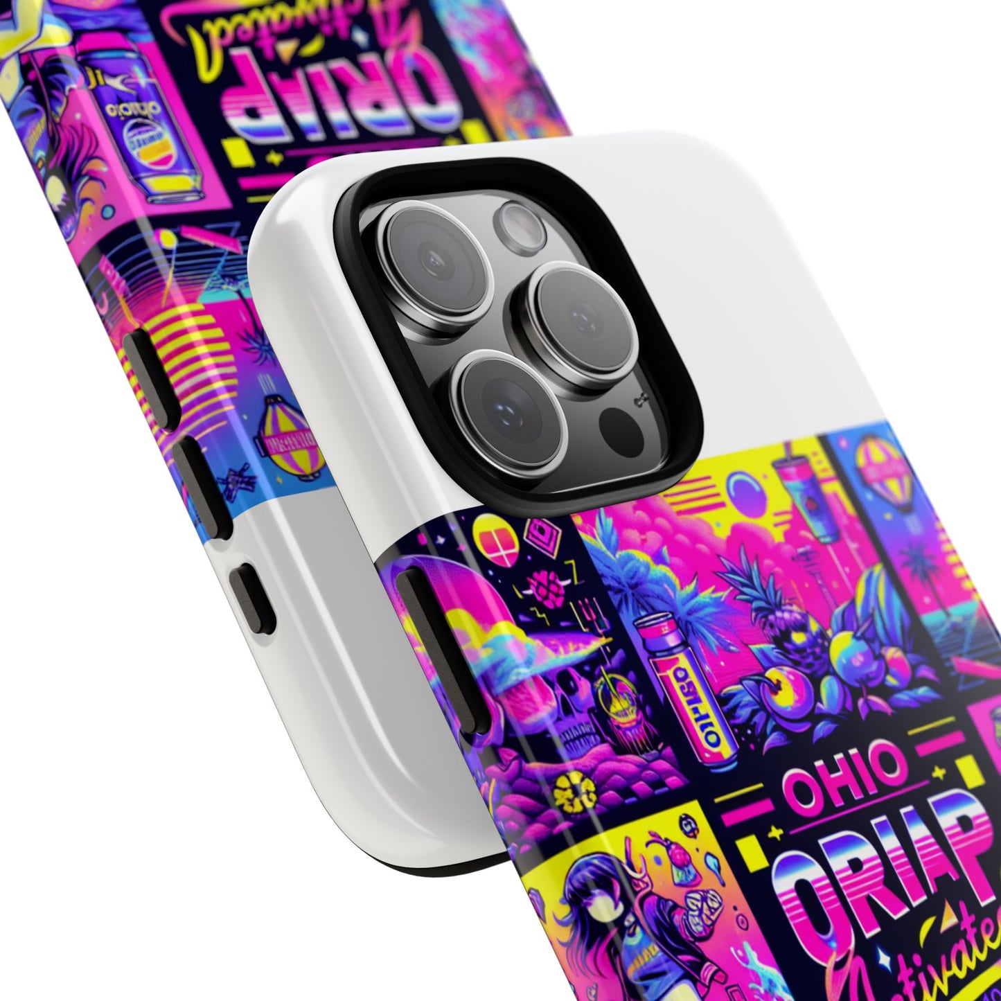 ohio drip activated protective phone case with 3d wrap design, uv protection, durable tpu silicone liner, ideal gift for tech enthusiasts and anime lovers