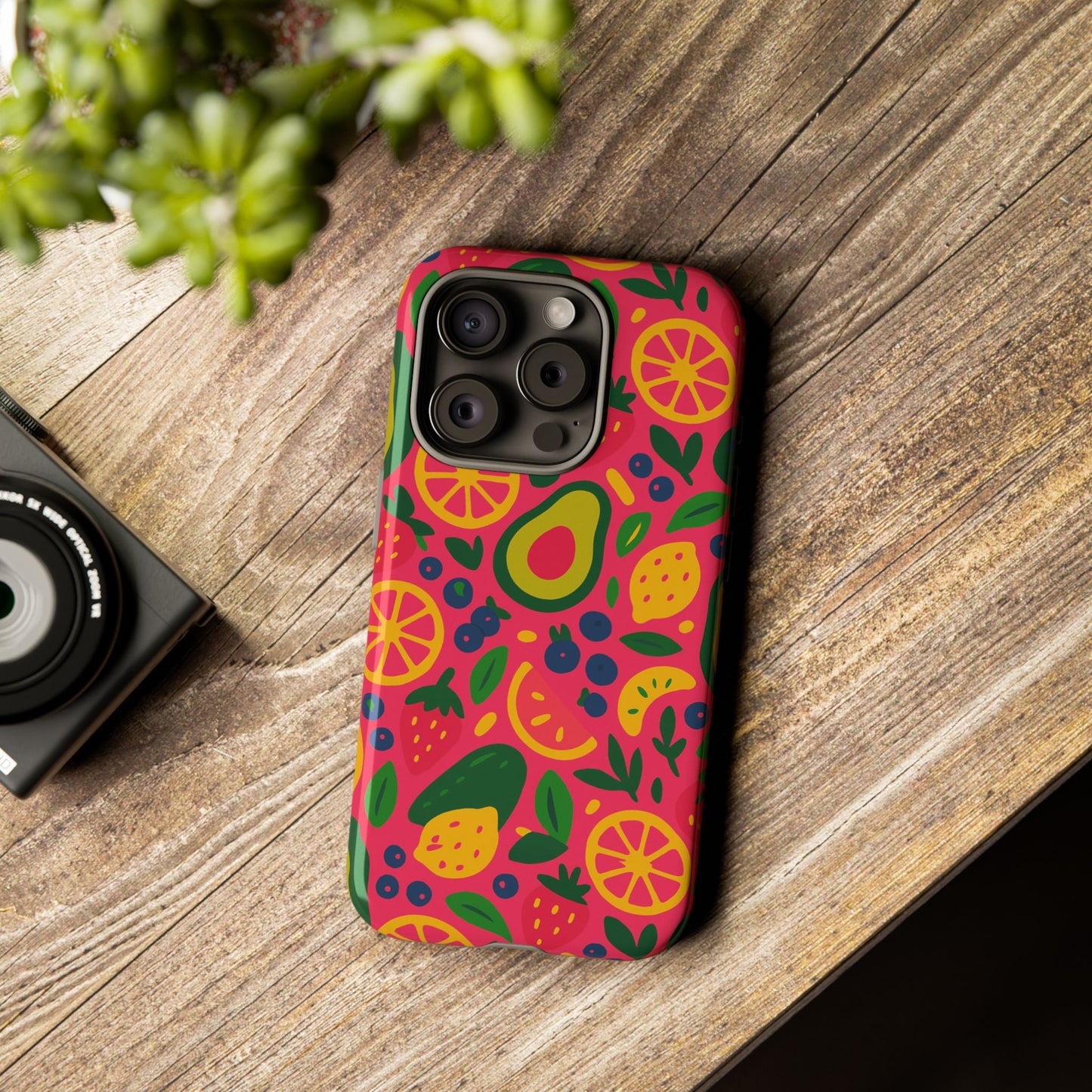 vibrant 3d fruit pattern protective phone case - playful accessory for individuality and stylish protection compatible with iphone 13, 14, 15 & 16 – all models including pro, pro max & plus