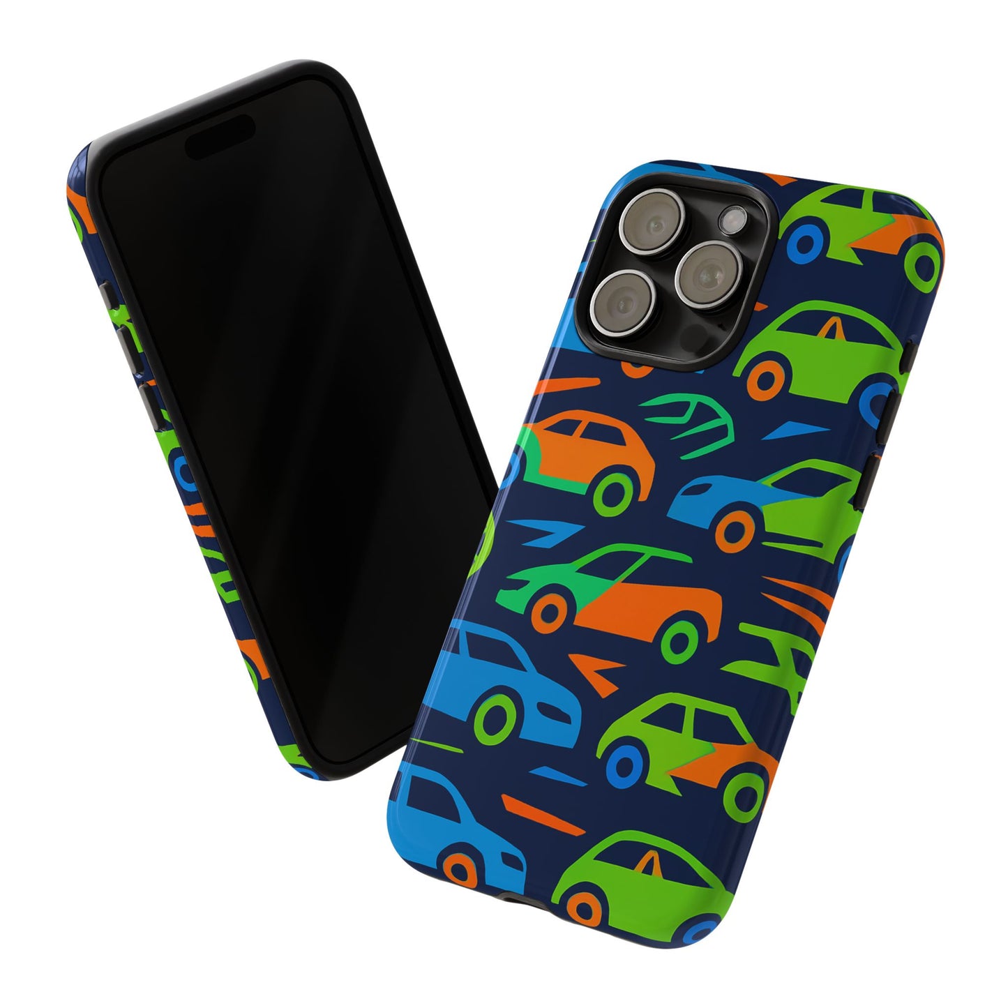 vibrant 3d car pattern protective phone case for expressive individuals stylish accessory compatible with iphone 13, 14, 15 & 16 – all models including pro, pro max & plus