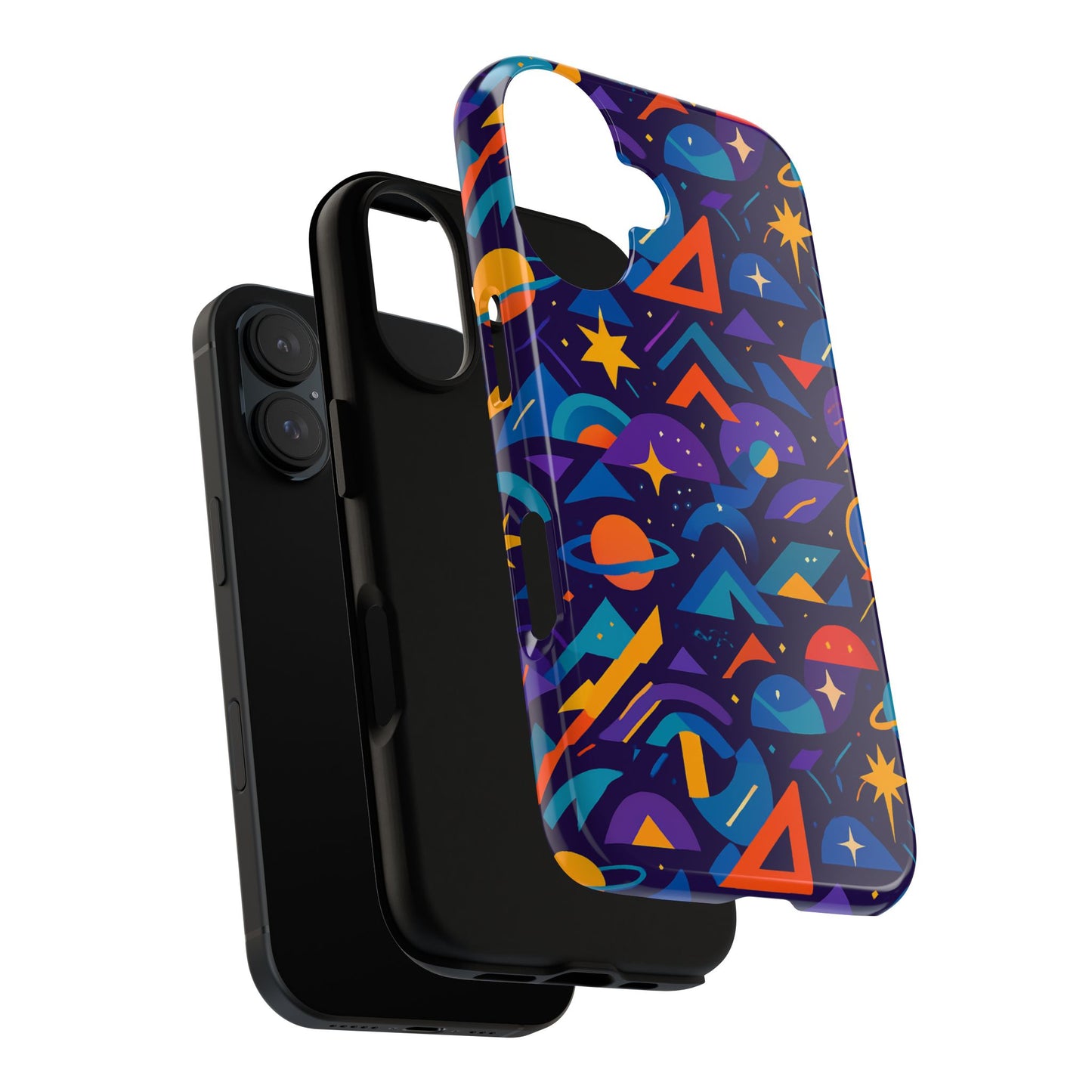 vibrant geometric 3d wrap protective phone case for unique accessories lovers compatible with iphone 13, 14, 15 & 16 – all models including pro, pro max & plus